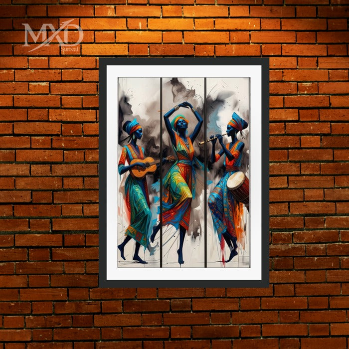 African Musicians Framed Wall Art