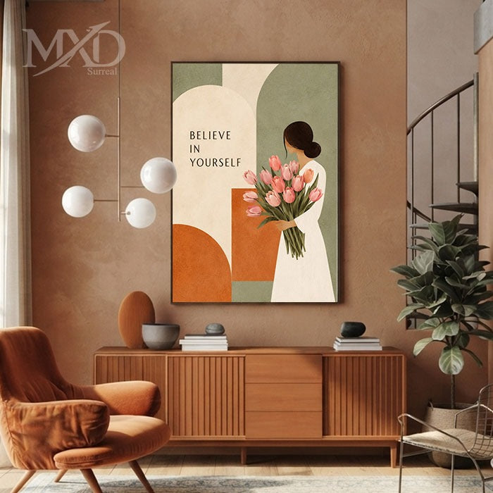 Believe In Yourself Tulips Frame