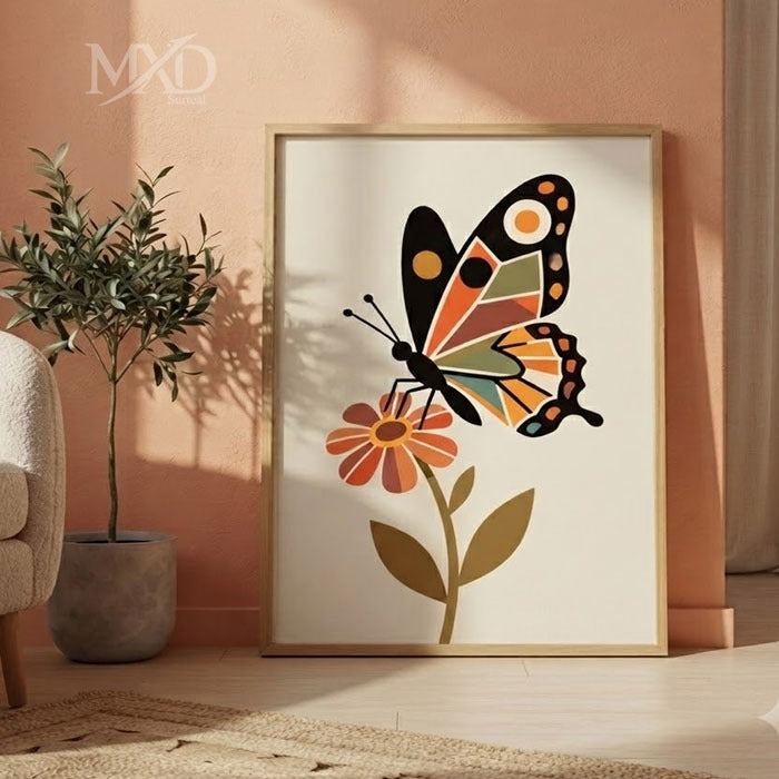 Butterfly Flower Framed Art