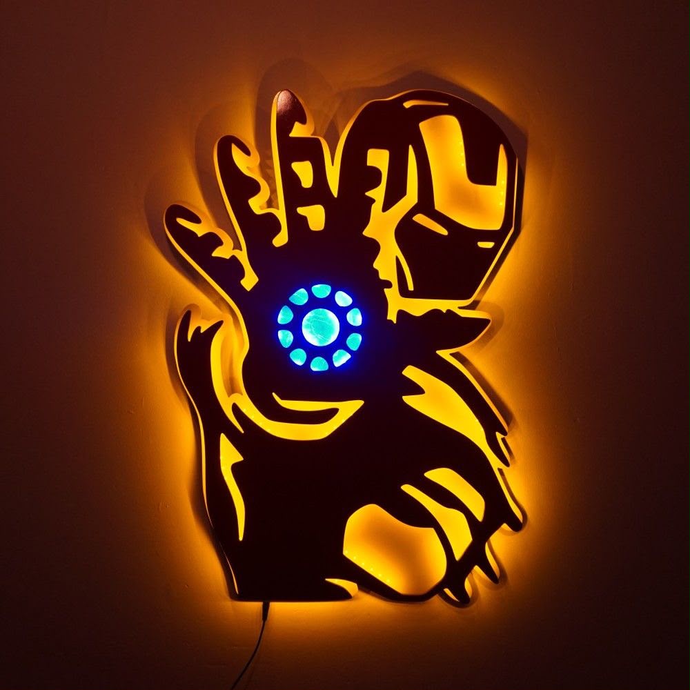 Iron Man Silhouette Wall Light