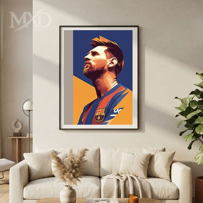 Messi Geometric Portrait Frame