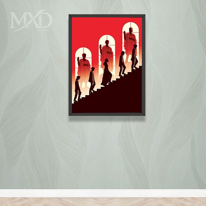 Red Stairs Silhouette Frame