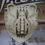 Laser Cut Wild Bear Head Wall Decoration