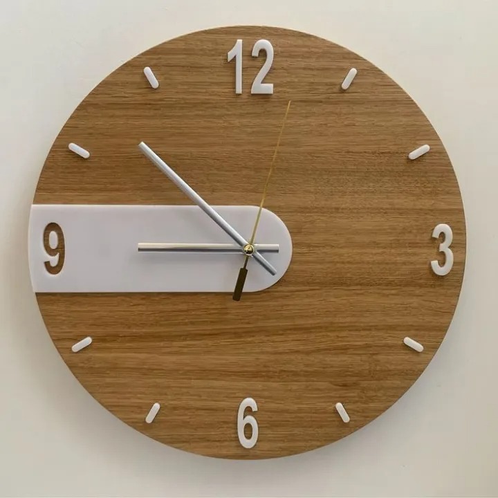 Add elegance and functionality to your walls with the Al Noor Traders 3D Wooden Round Wall Clock. Designed with a stylish brown and white finish, this 10.5 × 10.5 inch decorative wall clock features raised 3D digits that give it a modern and eye-catching appearance.