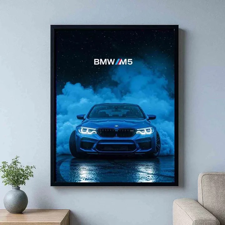 Premium-Wooden-Frame-BMW-M5-Poster