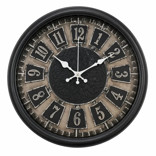 14.5 Inch Premium Dark Wall Clock – Heritage Trax Decorative Modern Clock for Home & Office