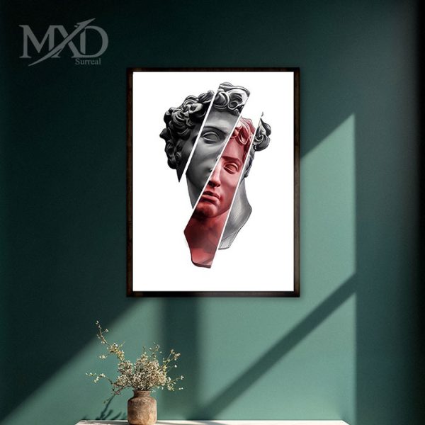 David Michelangelo Head Art with Frame