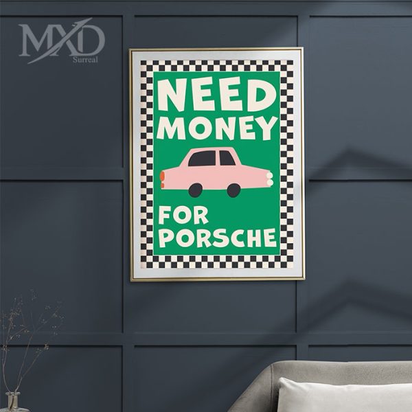 Need Money for Porsche Vector Art with Frame