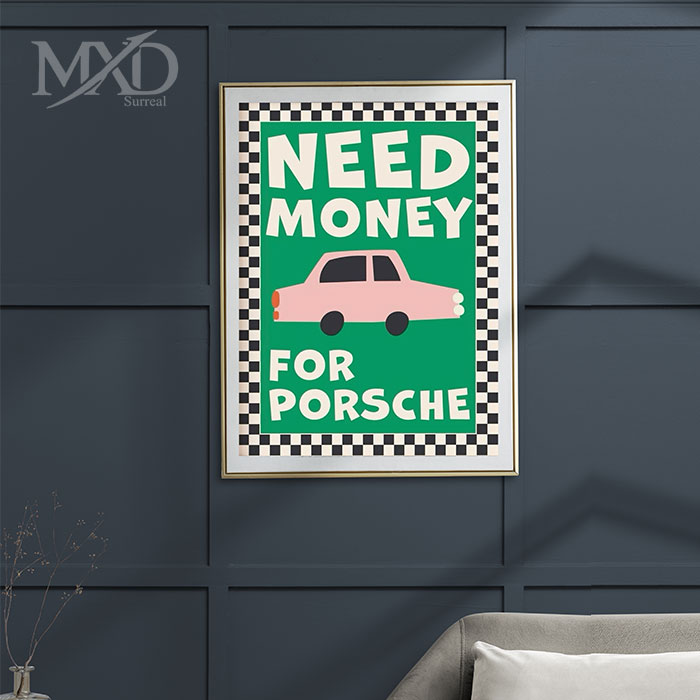 Need Money for Porsche Vector Art with Frame