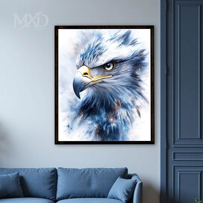 Eagle Painting Digital Art with Frame