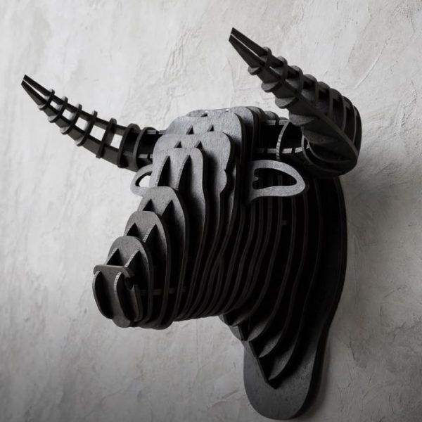 Laser Cut Rhinoceros Head Wall Art